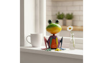 Metal Frog Figurine Hand-Painted Metal Frog Statue Garden Statue Colorful Artisanal for Gardeners, Patio, Balcony