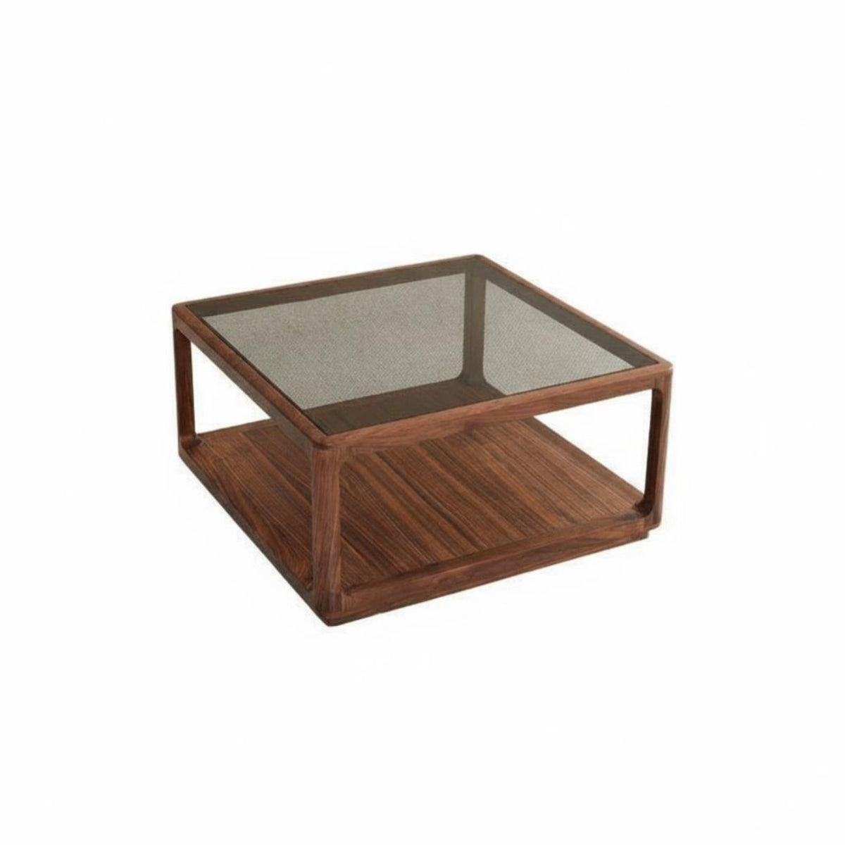 Nordic design Square glass surface Coffee Table sturdy Wood Frame Square Glasssurface Light Luxury stylish Home Furnishing Modern Design for Apartment Dwellers, residents, Living Room, Small areas, Lounge Area
