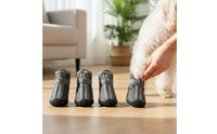 4 Pieces Small Dog Boots Wear-Resistant Waterproof Dog Shoes Reflective Strip Pet Supplies for Snowy