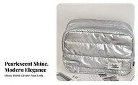 Shiny Rectangular Pouch Waterproof Large Capacity Toiletry Bag Water-Resistant