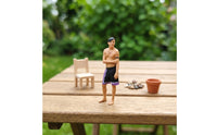 Miniature Human Figurine Realistic Standing Male Figure Tiny Painted Miniatures for Hobbyists, Collectors, Dioramas