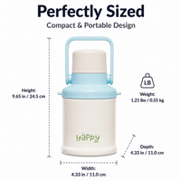Insulated Water Bottle, Metal Water Bottle with Handle, Leakproof 316 Stainless Steel for Outdoor Sports, Camping