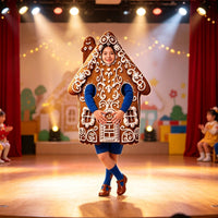 Gingerbread House Costume Pull-on Foam House Costume Lightweight Holiday Dress-up Outfit for Kids Adults