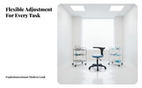 Adjustable Rolling Stool with supportiverest Padded Seat for Hospital, Doctors, Nurses