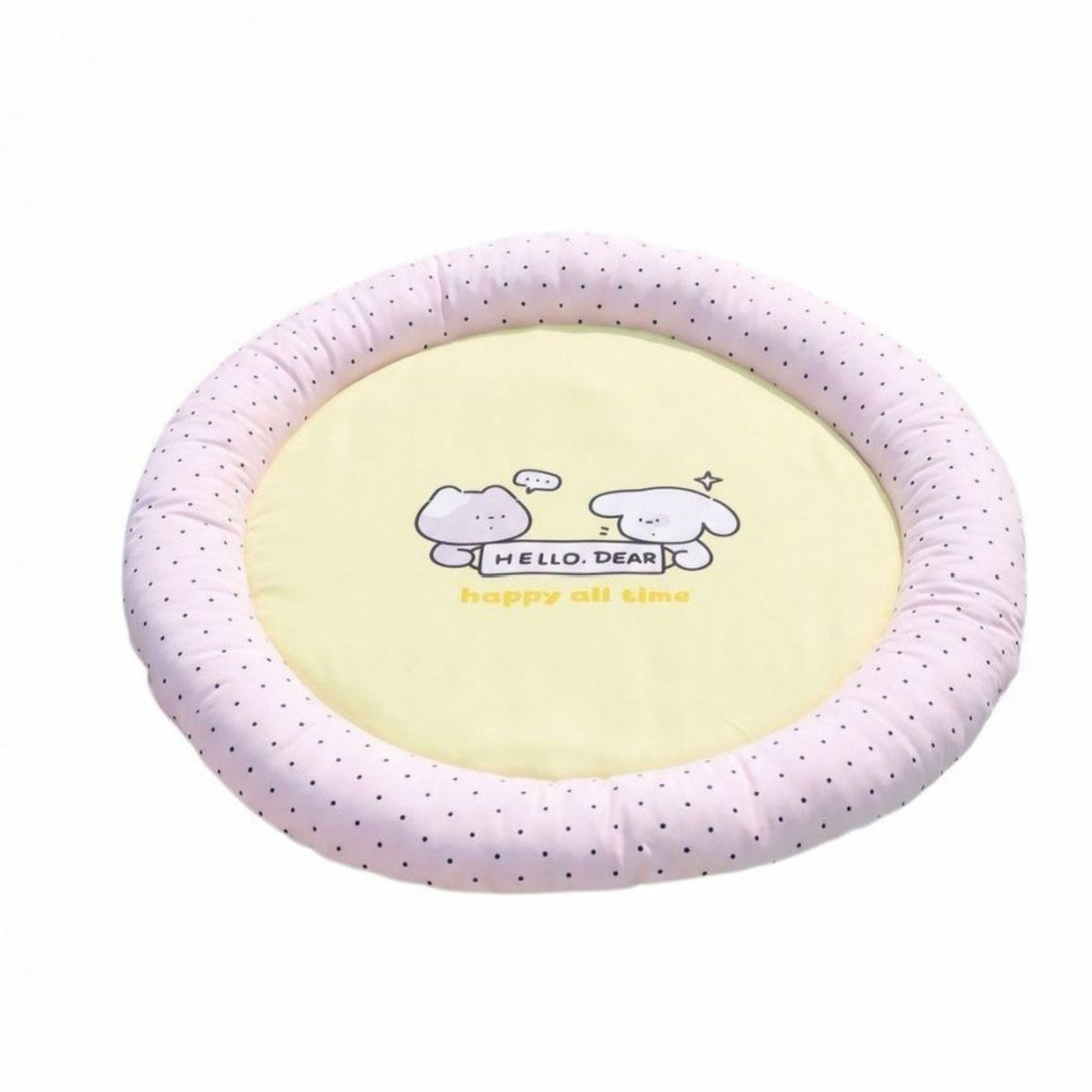 Soft Round Pet Bed Mat Nest-Like Cushioned Pet Mat Low-Height Comfy for Cats, Young Dogs, Bedroom