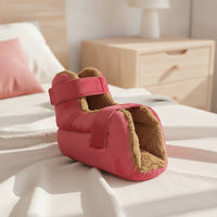 Padded Heel Bootie Adjustable Heel Protector with Straps Foot Warmer with Fleece Lining Soft for Patients, Bed, Wheelchair