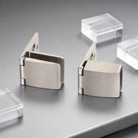 No-Drill Frameless Glass Door Clamp 16 Mm Hole Spacing Hinged Glass Cabinet Clamp Self-Positioning Hardware Stable Fastening