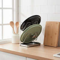 304 Stainless Steel Pot Lid Holder Rack Double Layer Storage Organizer for Cutting Board Chopping Board