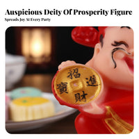 Prosperity Deity Figurine Soft Vinyl Material Cai Shen Figurine Feng Shui Prosperity Deity Statue for Dessert Makers, Business Owners, Home Decor