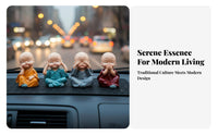 Car Dashboard Monk Decoration Small Size Car Dashboard Decoration Cute Monk Statue Non-Fading Meditative Design Resin Figurine