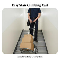 Foldable Stair Climbing Dolly Portable 6-Wheel Stair Climbing Transport Telescopic Handle Hand Truck Quick Folding for Delivery Workers, Homeowners, Stairs, Shopping, Warehouse, Travel