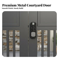 Villa Entrance Door Weather Resistant Modern Courtyard Gate Reinforced Frame Modern Aluminum Security Gate for Garden, Residential Community, Driveway