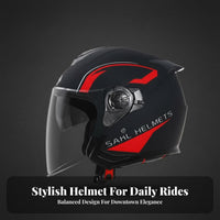 Double Visor Half Helmet 3C Certified Double Visor Helmet Four-Season Use Secure Headwear for Women, Adults, Daily Commute, Commuting