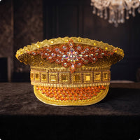 Jeweled Hat Lustrous Hat with Rhinestones Ornate Embellished Cap for Entertainers, Stage Performances, Themed Events