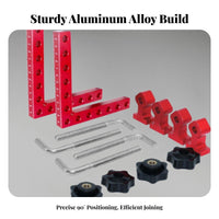 Aluminum Alloy Woodworking Right Angle Clamp Twofold Scale Markings 90 Degree Positioning Square Lightweight for Carpenters
