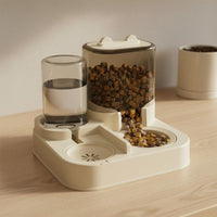 Weighted Pet Feeder and Waterer Easy to Clean Weighted Food and Water Dispenser Large Capacity 2 in 1 Pet Feeder for Cats, Dogs