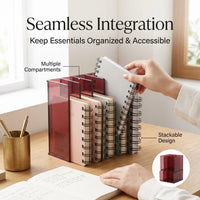 Desktop Organizer with Flip Lid, Stackable File Holder for Office Workers, Desk Storage Accessories for Women, Home Supplies