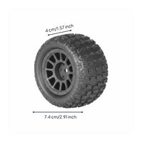 4 Pieces 1/18 Tire Set Rubber 1/18 Miniature Racer Wheel Tire Deep Groove Auto Part for Rough Terrain