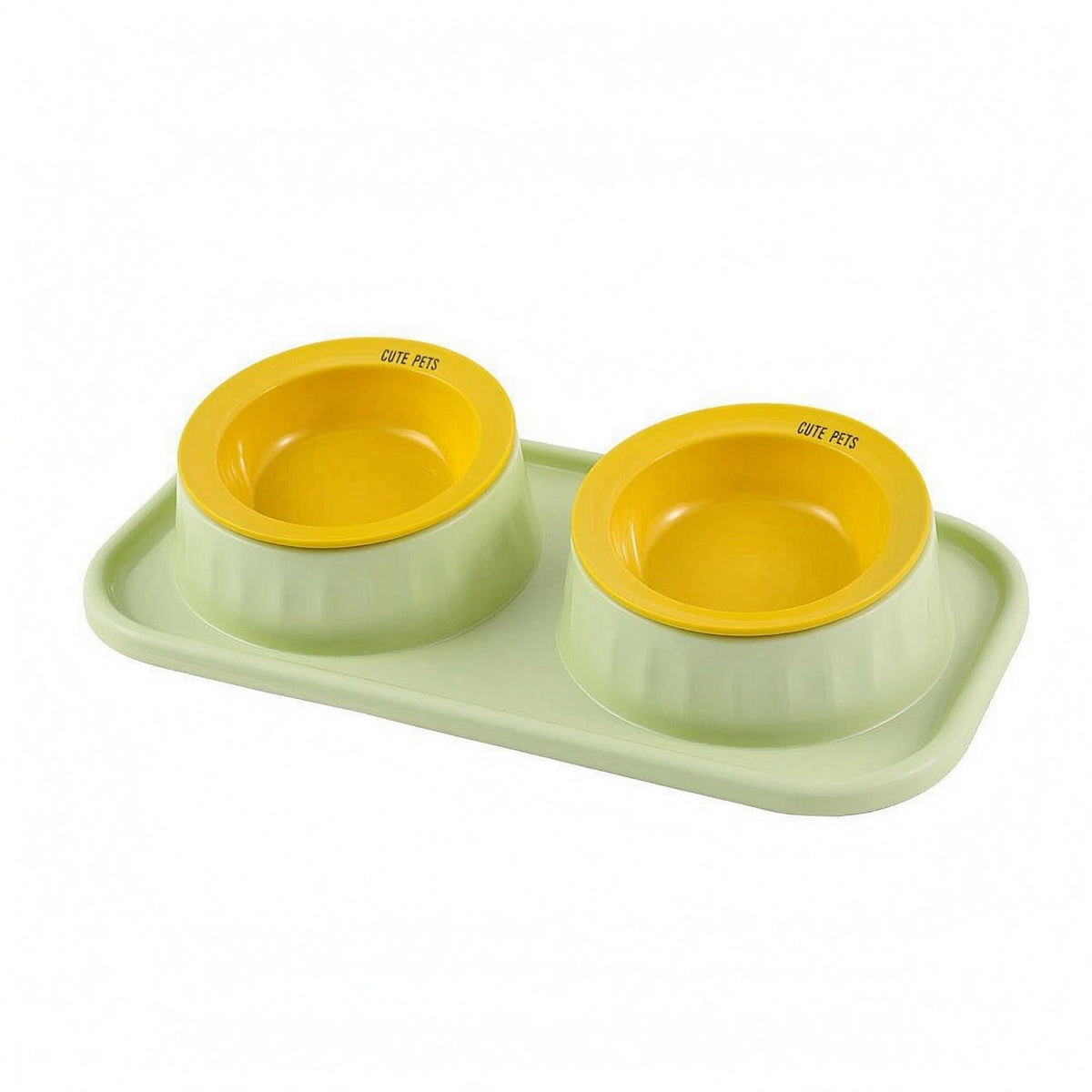 Square Double Bowl Feeder Leak-Resistant Double Pet Bowl Feeder Anti Skid