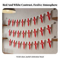 Adjustable Length English Patriotic String Flags Easy to Hang British Flag Bunting Vibrant Colors for Sports Fans, Pub Owners, Pubs, Gardens