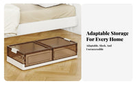 Wheeled Under-Bed Container Sturdy Underbed Rolling Bin Dustproof for Dorm Room