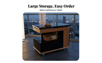 Adjustable Height Swivel Lift-Top Table Movable with Wheels Living Room Furniture Space-Saving Storage Cart Multi-Functional for Small Apartment Dwellers, Homeowners, Telecommute Workers, Balcony, Home Office, Dining Area
