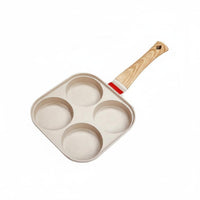 Lid 4-Hole Omelet Pan Easy to Clean 4-Hole Omelette Pan Even Heat Distribution Nonstick Egg Skillet Quick Heating