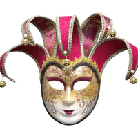 Clown Face Covering with Bells Intricate Full Facial Covering with Bells Eye Catching for Costume Parties, Theater Performances