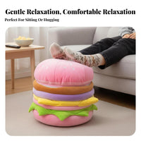 Velvety Hamburger Seat Double-Function Storage Ottoman Multi-Functional