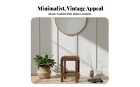 Chinese design Square Footstool Vintage Design Low Stool Multipurpose Small Bench Multi-Use for Adults, Homeowners, Seniors, Living Room, Entryway, Bedroom, Balcony
