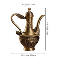 Vintage Brass Vessel Pot Relief Decoration Decorative Vessel Snug Lid Home Decor