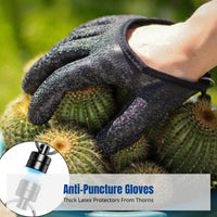 Gardening Gloves with Magnetic Suction, Anti-Slip, Anti-Puncture, Thick Latex, Flower Planting, Waterproof