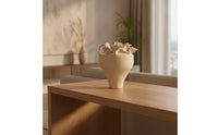 Vase with Ruffled Edges Organic Ceramic Vase Artful Simplicity Vessel for Mantel