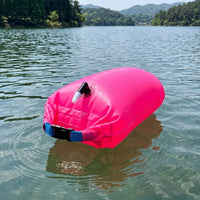 High-Visibility Inflatable Swim Buoy Open Water Swimming Safety Buoy Lightweight Swim Bubble Portable for Swimmers, River Swims, Beach