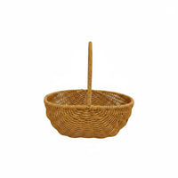 2 Pieces Multi-Purpose Plastic Rattan Basket Multipurpose Flower Basket with Handle Portable