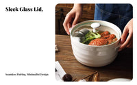 Rimless Microwave Lid See-Through Design Transparent Glass Pot Lid Easy to Clean Microwave Splatter Cover for Home Cooks, Students, Stovetop Cooking