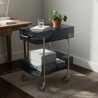 Clear Acrylic Easy-to-Move Cart to Move Rolling Storage Cart Space Saving Multi Tier Trolley for Living Room, Kitchen