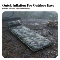 Moisture-Proof Self-Inflating Sleeping Pad Lightweight Sleeping Pad with Integrated Pillow Waterproof Inflatable Camping Mattress Portable for Backpackers, Travelers, Picnickers, Hiking, Travel, Tent