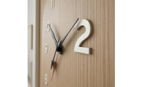 Irregular Rounded Face Wood-Grain Wall Clock Raised Numerals Wood Grain Wall Clock