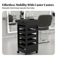 5-Drawer Hairstyling Station Multi-Functional 5-Drawer Salon Station Full-Rotation Casters Cosmetic Trolley for Hairhair Professionals