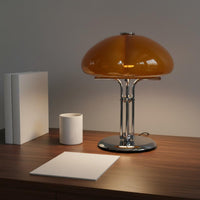 Luxury Pumpkin Table Lamp Electroplated Finish Glass Table Lamp Decorative Home Lighting Warm Ambient Light for Study, Office
