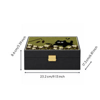 Jewelry Box with Hinged Lid Layered Desktop Jewelry Box Dust-Protective Storage Container for Dresser