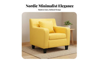 Light Luxury Upholstered Barrel Chair Nordic aesthetic Home Seating Minimalist Design Indoor Furniture Ergonomic rearrest for Business Owners, Interior Designers, Living Room, Reception Area, Hotel Lobby, Office