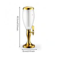Illuminated Beer Dispenser with Ice Column Clear Beer Dispenser with LED Light for Parties