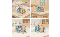 Fine Motor Musical Pounding Toy with Xylophone Natural Wood Hammering Toy with Xylophone Educational Approach Child Safe for Toddlers, Kids, Playroom, Nursery