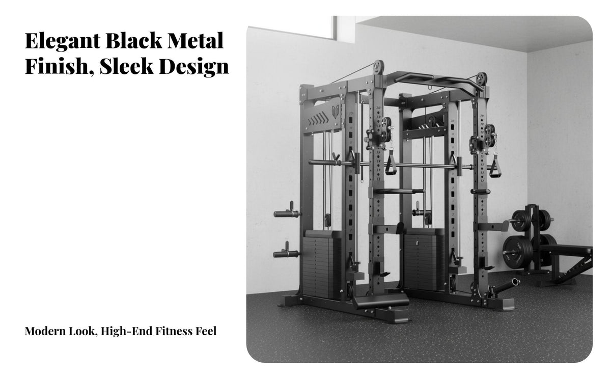 Guided Machine Strength Rack Combo Heavy Duty Comprehensive Guided Machine Smooth Motion Multi-Functional Home Gym Station for Fitness Enthusiasts
