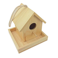 Birdhouse with Perch Sloped Roof Wooden Bird House Simple for Backyard, Birds