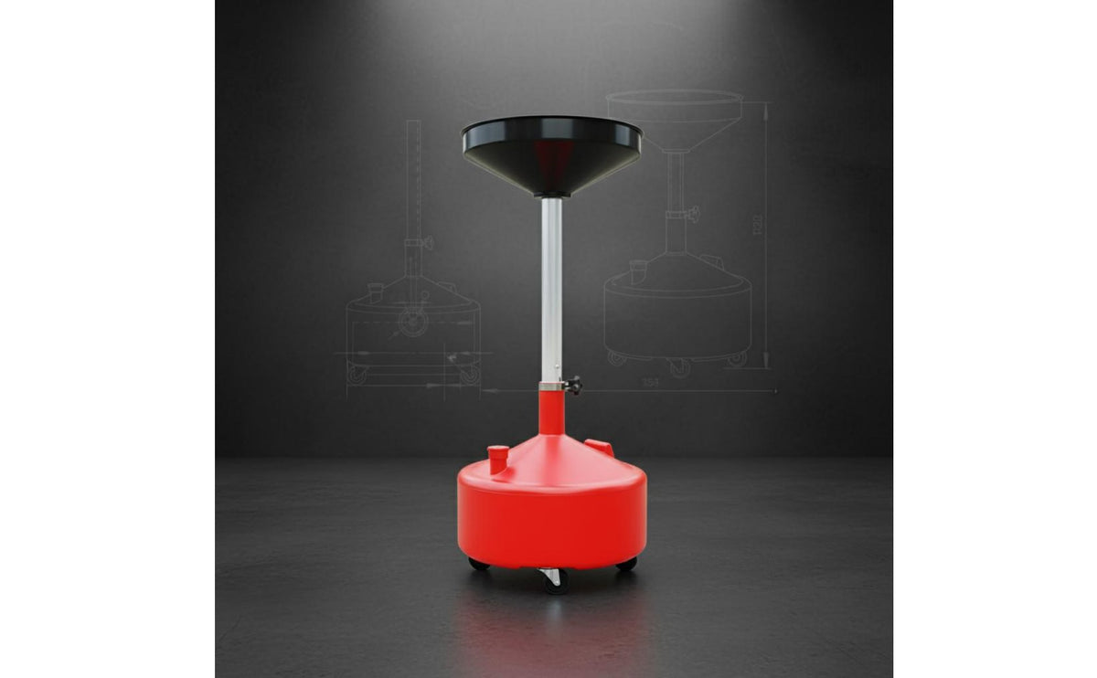 Portable Oil Drain Container Wheeled Waste Oil Collector Automotive Equipment Anti-Spill Design Vehicle Maintenance Rust