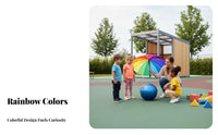 Sturdy Rainbow Play Parachute Reinforced Mesh Center Kids Play Parachute Includes Storage Bag Educational Equipment for Children, Preschoolers, Kindergarten, Daycare, School, Outdoor
