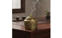 Tabletop Scent Holder Decorative Scent Holder with Lid Vintage Brass Censer for Desk